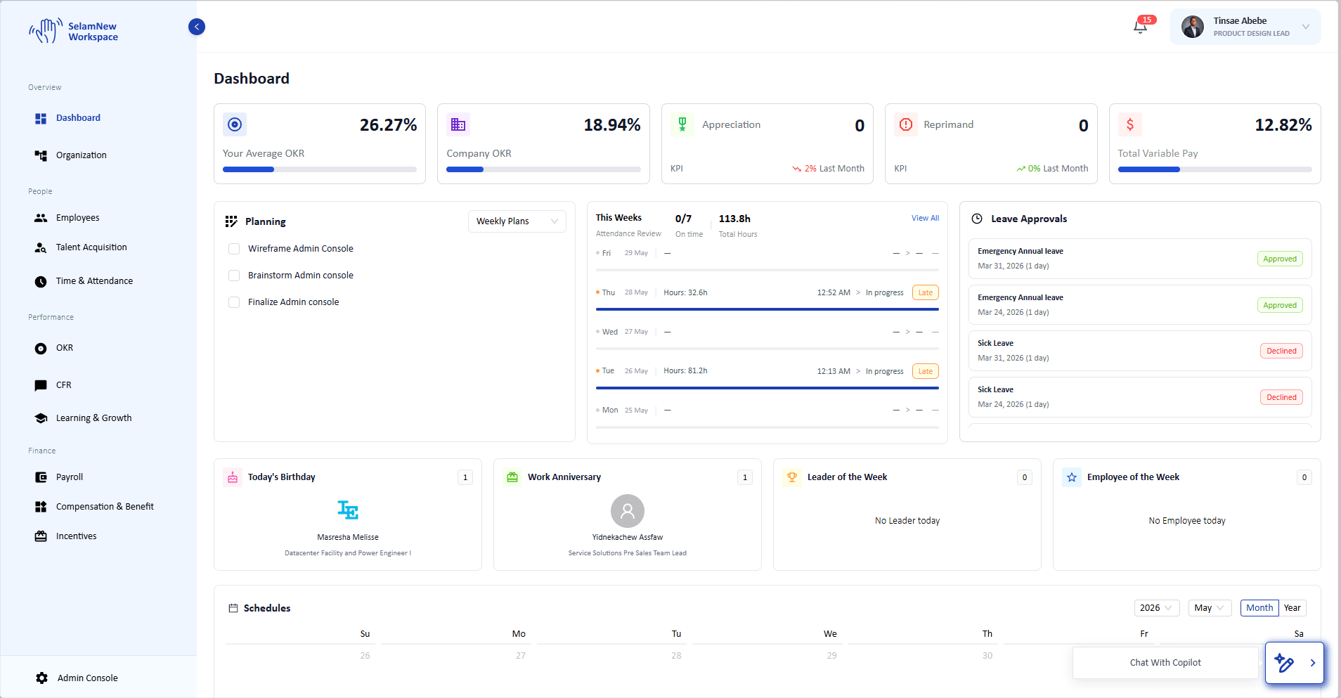 Workspace product screenshot